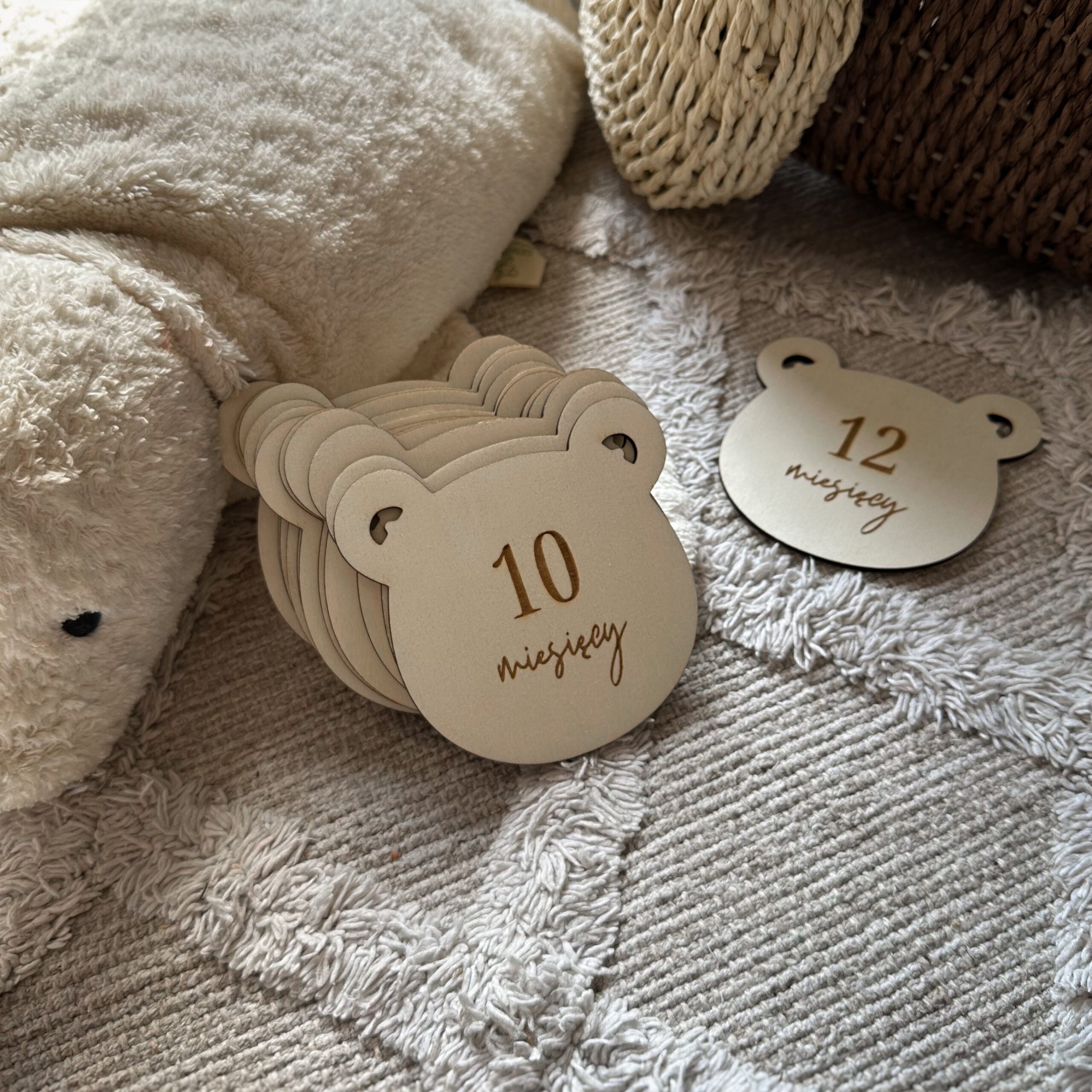 Tabliczki do zdjęć w kształcie misia