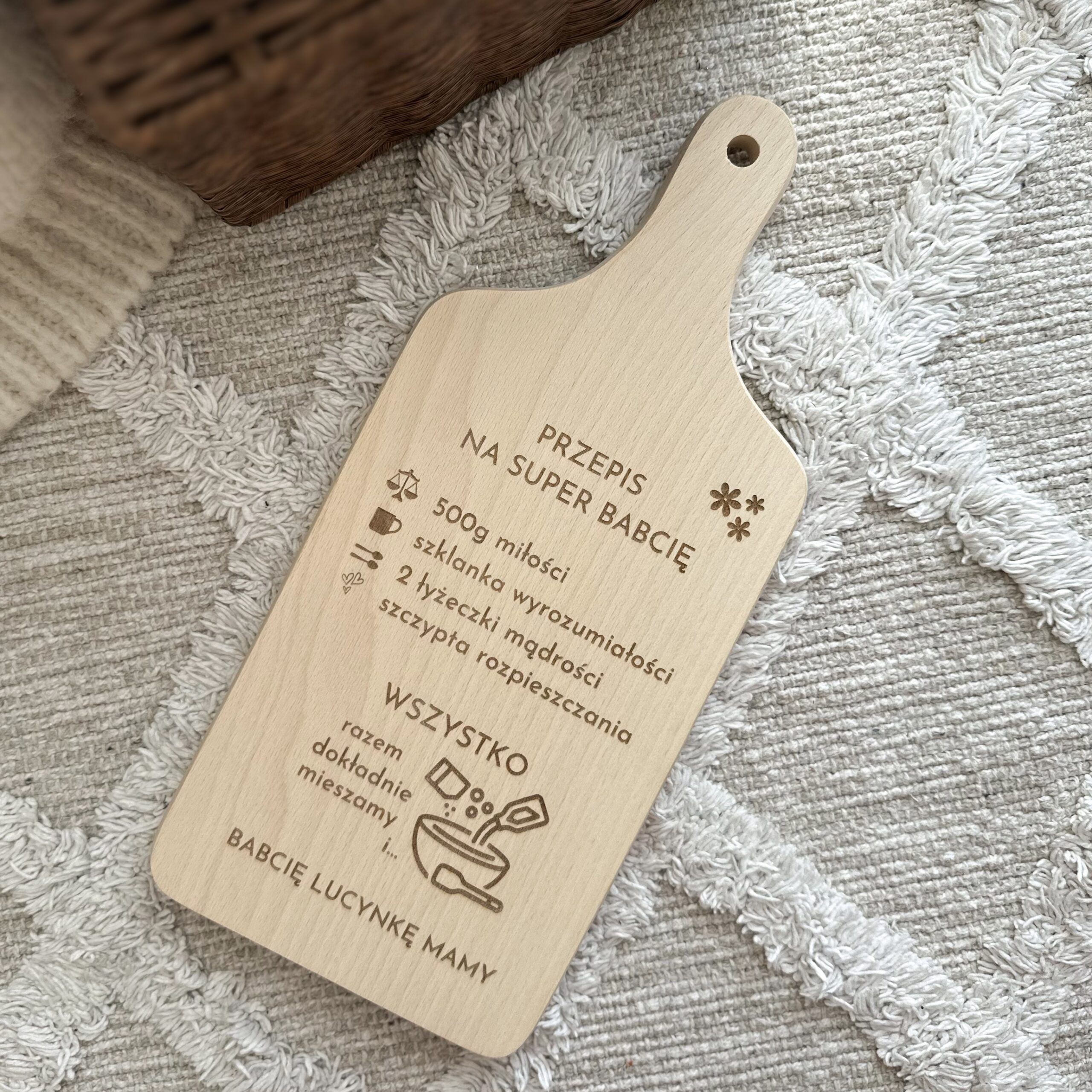 Drewniana deska do krojenia - Przepis na Super Babcię
