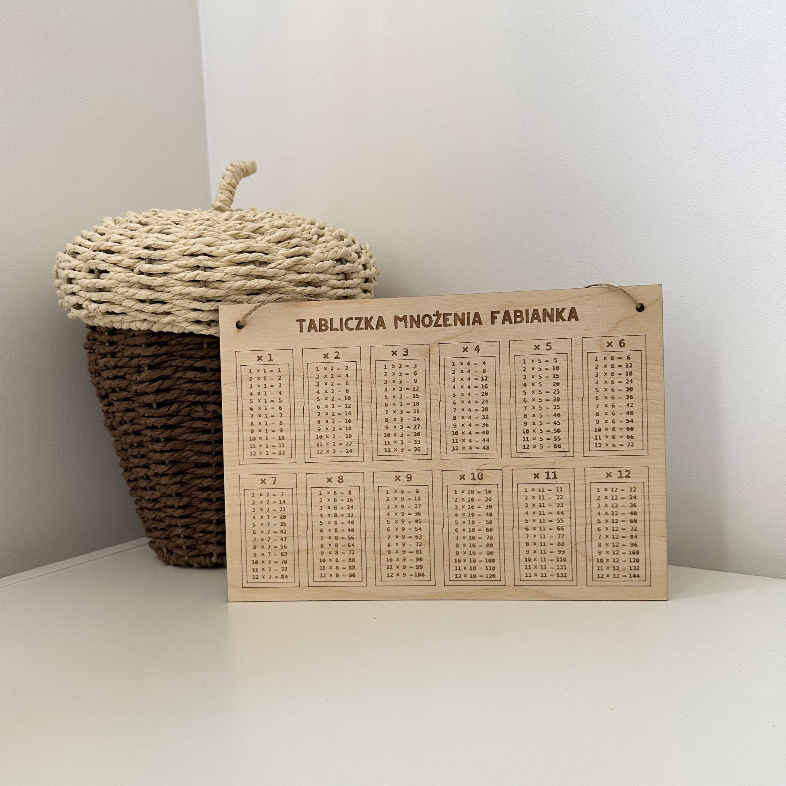 Personalizowana tabliczka mnożenia z imieniem dziecka