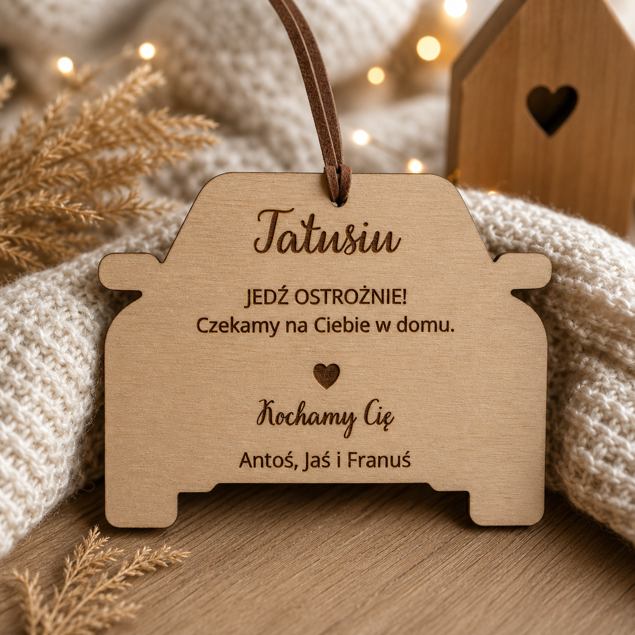 Personalizowana zawieszka do samochodu, prezent dla Taty